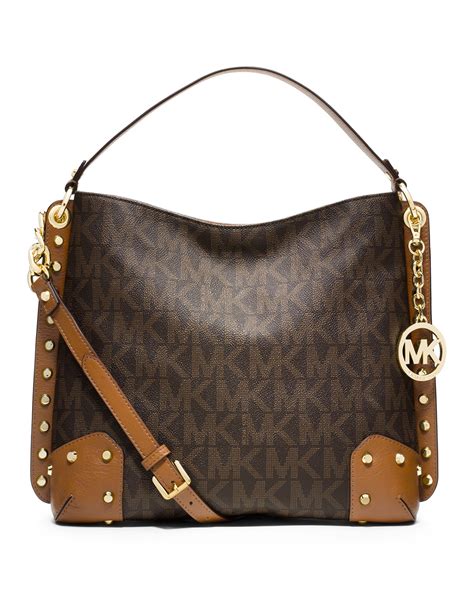 michael kors handbag white and brown|michael kors brown shoulder bag.